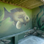 décoration d un abribus poisson et décor aquatique